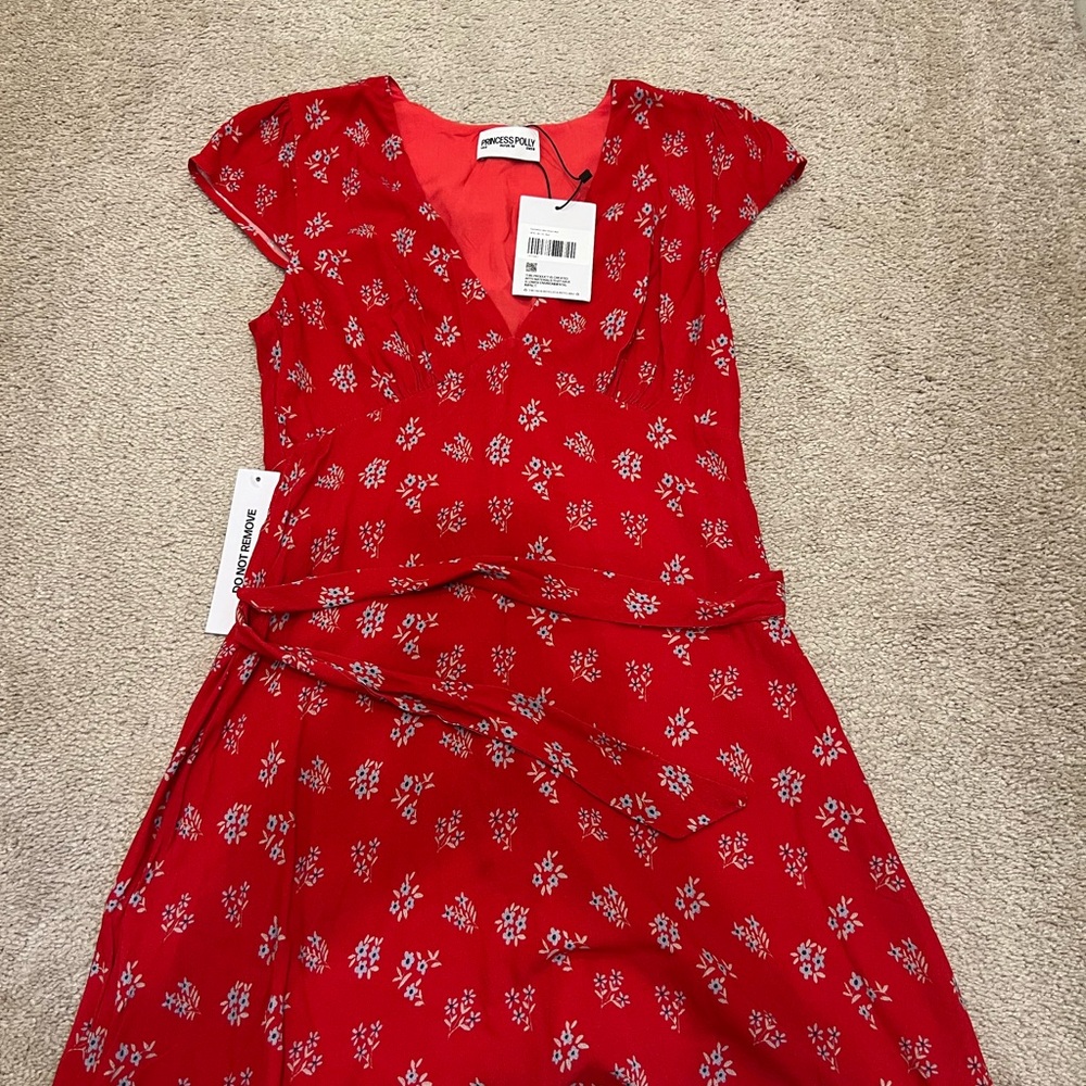NWT Princess Polly Mini Red Dress Size US 6 - Picture 3 of 3